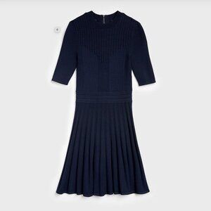 Ted Baker Olivinn Mix Stitch Sweater Dress, Navy Blue, Ted Size 1 (US 4)